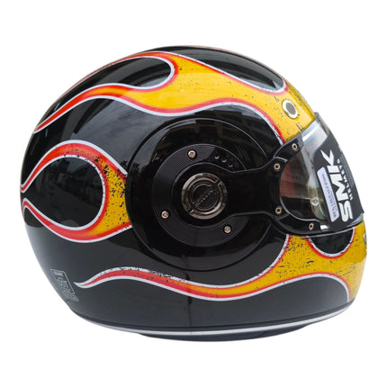 SMK Retro Inferno Glossy Black Yellow Red GL263 - ECE 22.06 - Pinlock 70 Visor