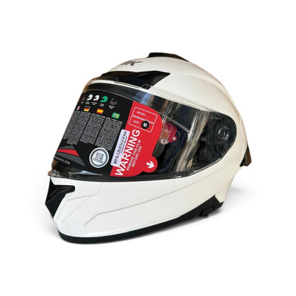 SMK Typhoon Glossy White Helmet - Dual Visor -  GL100 - ISI DOT ECE 22.06 Certified