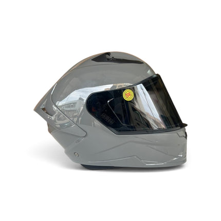 Studds Raider Super Glossy Nardo Grey Full Face Helmet with Free Smoke Visor - ISI Certifide Helmet
