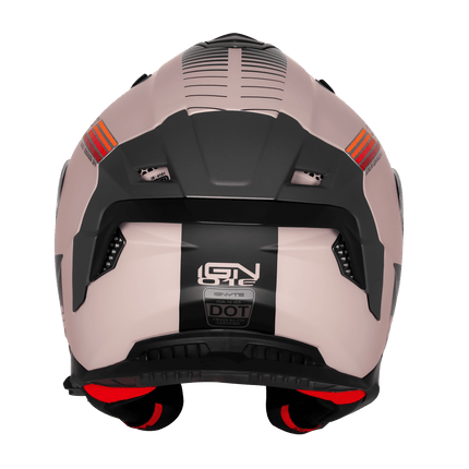 Ignyte IGN-16 Helmet ISS Matt Warm Grey Red Orange Helmet | ISI DOT Certified