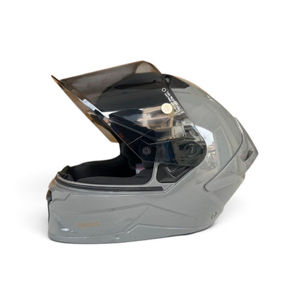 Studds Raider Super Glossy Nardo Grey Full Face Helmet with Free Smoke Visor - ISI Certifide Helmet