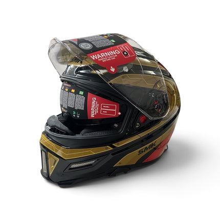 SMK Agnar Cyborg Gold Red Helmet