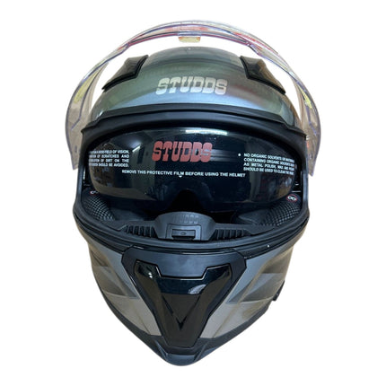 Studds Helmet Glossy Black Grey Helmet