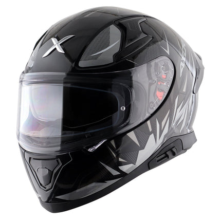 Axor Apex Hunter Glossy Black Grey Helmet - ISI DOT ECE 22.06 Certified