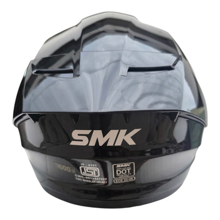 SMK Stellar Glossy Black Helmet GL200 - ISI DOT ECE 22.06 Certified