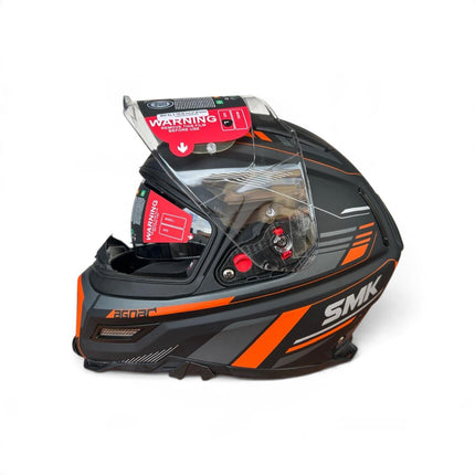 SMK Agnar Revv Helmet - Matt Black Grey Orange - MA267 - ISI DOT ECE 22.06 Certified