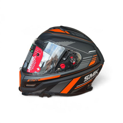 SMK Agnar Revv Helmet - Matt Black Grey Orange - MA267 - ISI DOT ECE 22.06 Certified