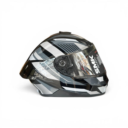 SMK Typhoon Sparko Glossy Grey White Helmet - Ece 22.06 certified