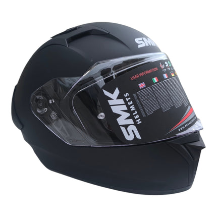 SMK Stellar Matt Black MA200 Helmet - ISI DOT ECE 22.06 Certified
