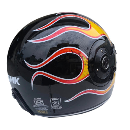 SMK Retro Inferno Glossy Black Yellow Red GL263 - ECE 22.06 - Pinlock 70 Visor