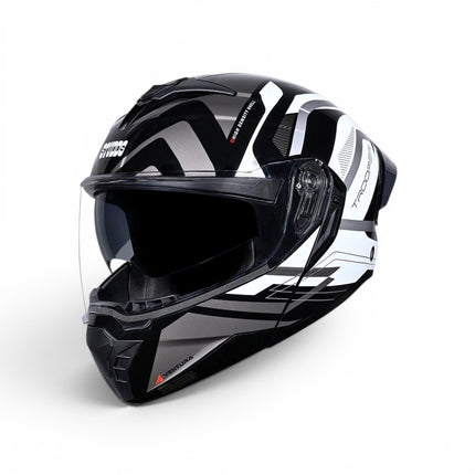 Studds Trooper Ventura Glossy Black White Helmet