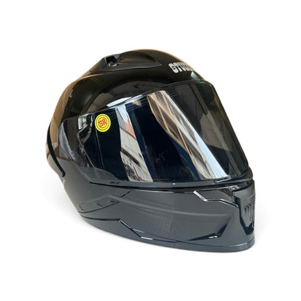 Studds Raider Glossy Black Helmet - With Free Smoke Visor - ISI Certifide