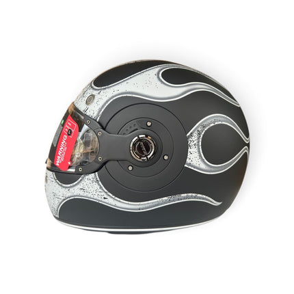 SMJ Retro Inferno Matt Grey Black MA266 - ISI DoT Ece 22.06 Certifide Helmet