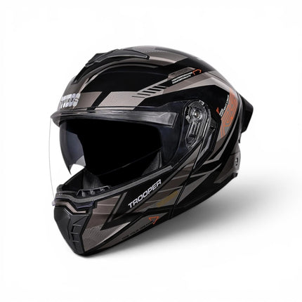 Studds Trooper D4 Race Orange Grey Helmet