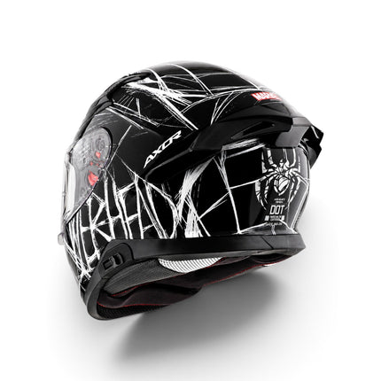 AXOR Apex Marvel Spider-Man Helmet – Glossy Black White - ECE 22.06 Certified
