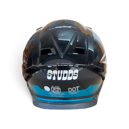 Studds Helios Asphalt Helmet | Chorome Blue | Dual Visor | ISI DOT Certified