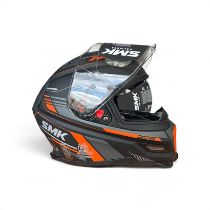 SMK Agnar Revv Helmet - Matt Black Grey Orange - MA267 - ISI DOT ECE 22.06 Certified