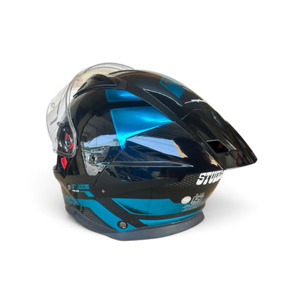 Studds Helios Asphalt Helmet | Chorome Blue | Dual Visor | ISI DOT Certified