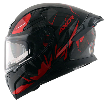 Axor Apex Hunter Glossy Black Red Helmet