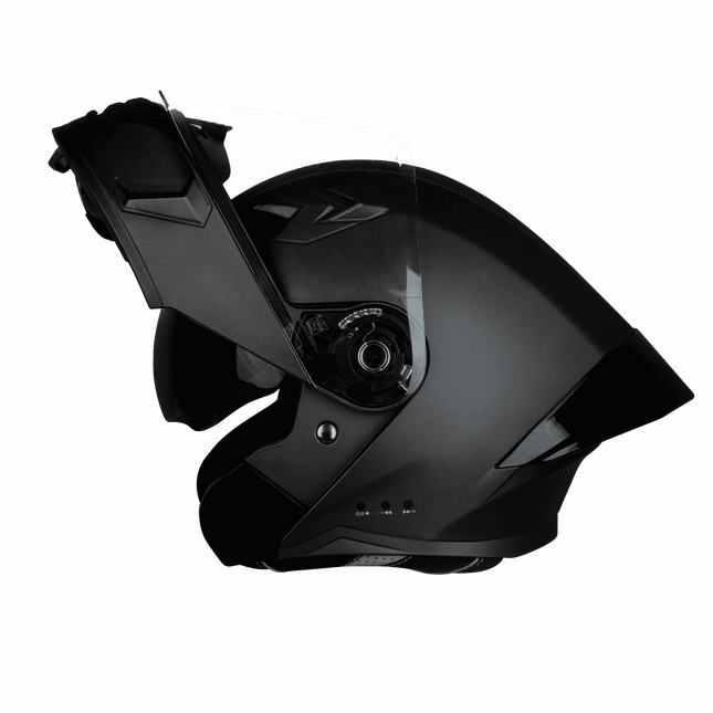 Steelbird SBA-20 Bluetooth Helmet Glossy Black | ISI Smart Helmet 48H Battery
