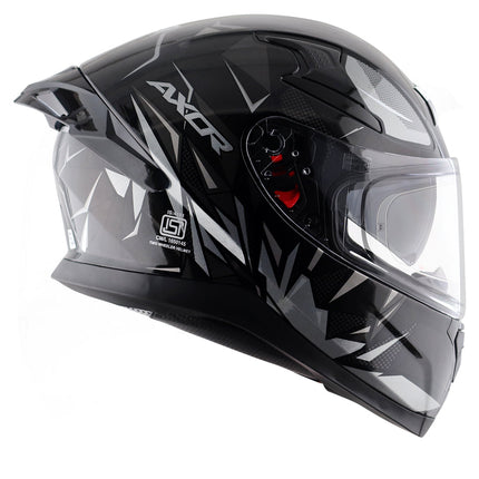Axor Apex Hunter Glossy Black Grey Helmet - ISI DOT ECE 22.06 Certified