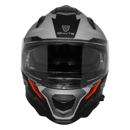IGNYTE IGN-16 Matt Titanium Grey Helmet Orange Red | ISI DOT Certified