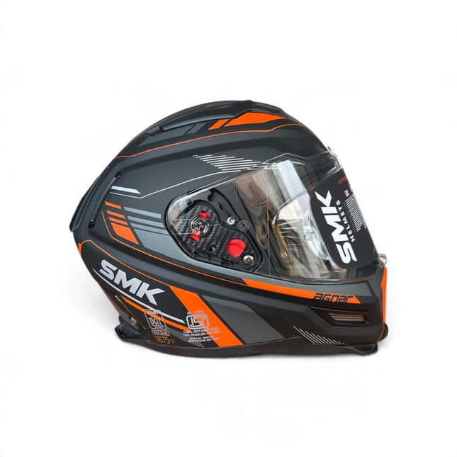 SMK Agnar Revv Helmet - Matt Black Grey Orange - MA267 - ISI DOT ECE 22.06 Certified