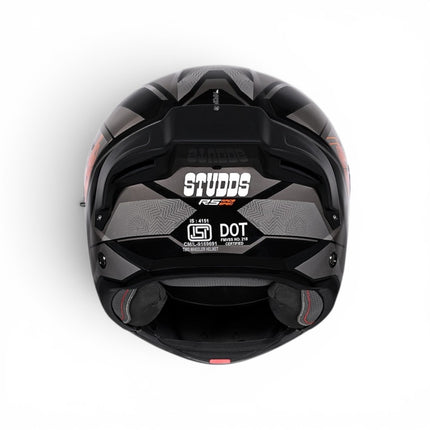 Studds Trooper D4 Race Orange Grey Helmet