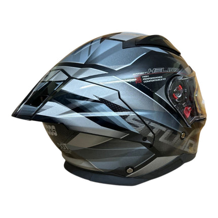 Studds Helmet Glossy Black Grey Helmet