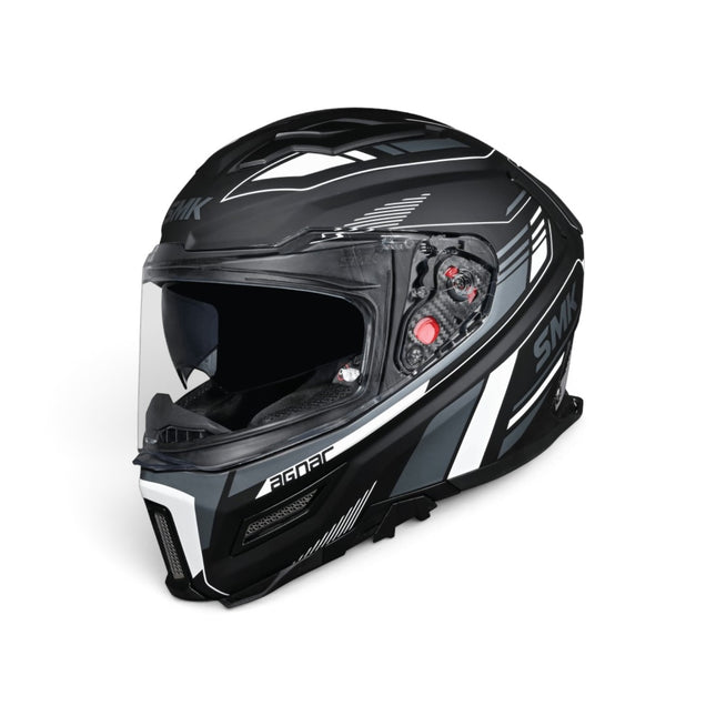 SMK Agnar Revv Full Face Dual Visor Helmet - Matt Grey White MA261 - ISI DOT ECE 22.06 Certified