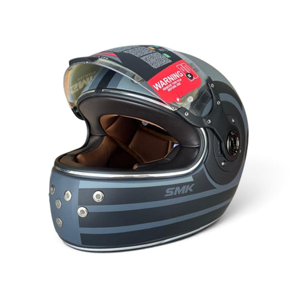 SMK Retro Ranko Full Face Helmet - Pinlock 70 - ISI DOT Ece 22.06 Certified