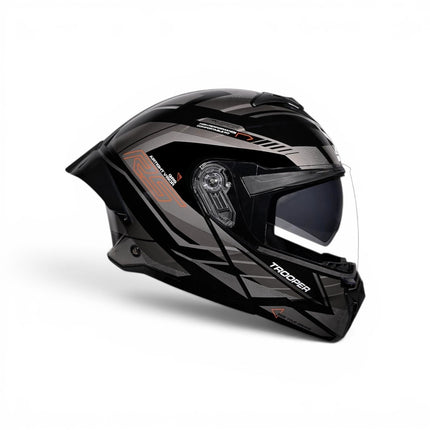 Studds Trooper D4 Race Orange Grey Helmet