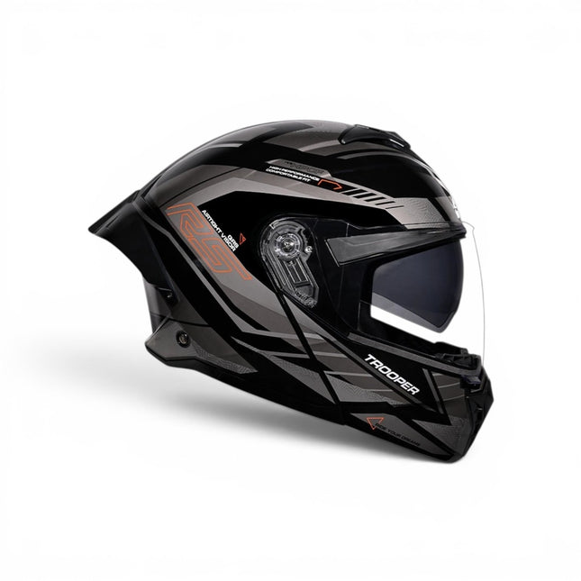 Studds Trooper D4 Race Orange Grey Helmet