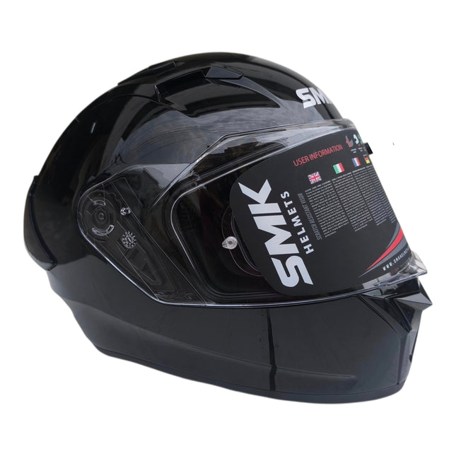 SMK Stellar Glossy Black Helmet GL200 - ISI DOT ECE 22.06 Certified