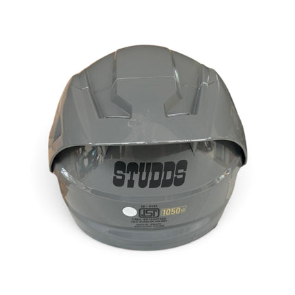 Studds Raider Super Glossy Nardo Grey Full Face Helmet with Free Smoke Visor - ISI Certifide Helmet