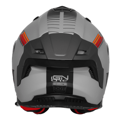 IGNYTE IGN-16 Matt Titanium Grey Helmet Orange Red | ISI DOT Certified
