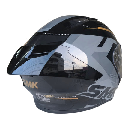 SMK Stellar K-Power Glossy Black Glod Helmet - ISI DOT ECE Certified