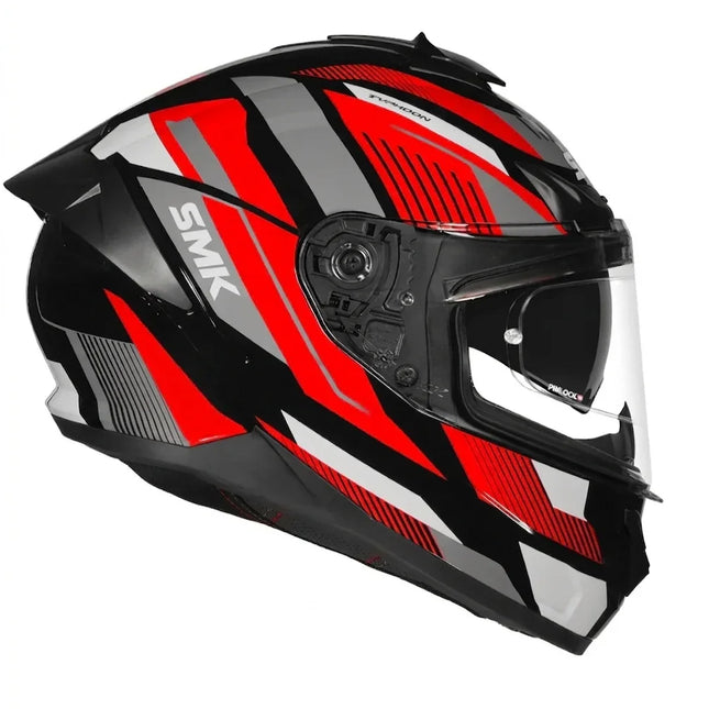 SMK Typhoon Sparko MA236 Helmet Matt Black Grey Red | ISI ECE 22.06 Certified