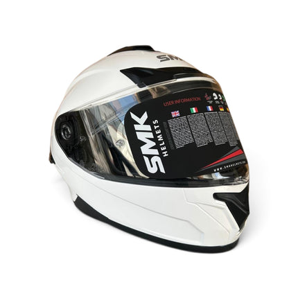 SMK Typhoon Glossy White Helmet - Dual Visor -  GL100 - ISI DOT ECE 22.06 Certified