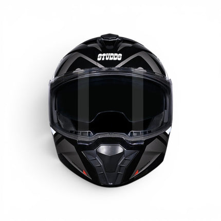 Studds Trooper Ventura Glossy Black White Helmet