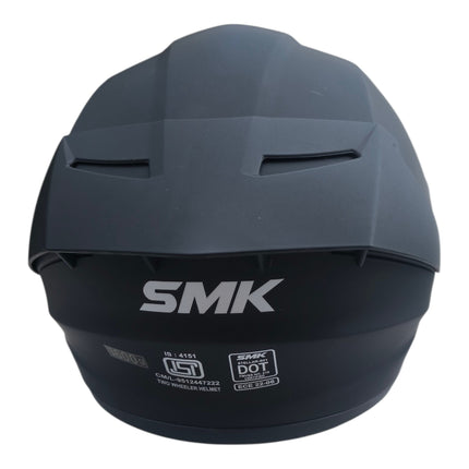 SMK Stellar Matt Black MA200 Helmet - ISI DOT ECE 22.06 Certified