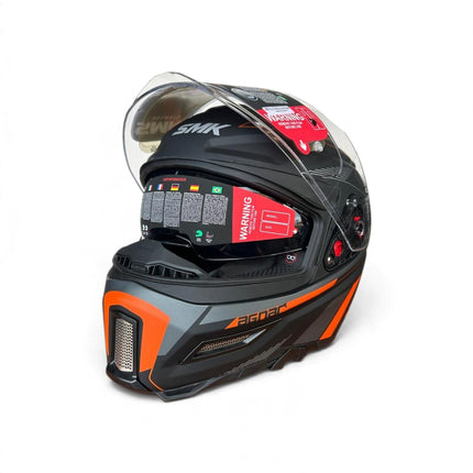 SMK Agnar Revv Helmet - Matt Black Grey Orange - MA267 - ISI DOT ECE 22.06 Certified