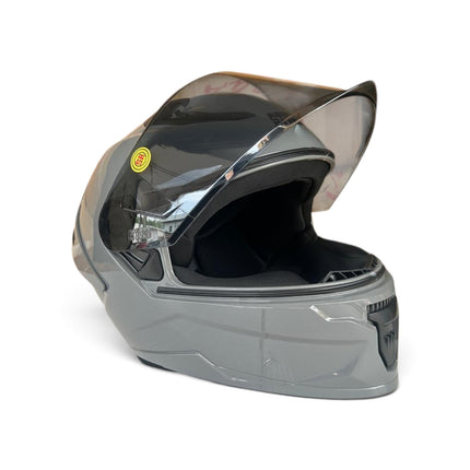 Studds Raider Super Glossy Nardo Grey Full Face Helmet with Free Smoke Visor - ISI Certifide Helmet
