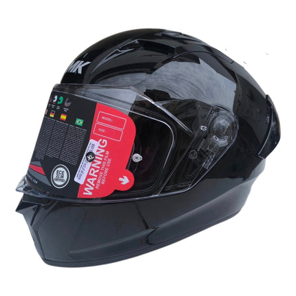 SMK Stellar Glossy Black Helmet GL200 - ISI DOT ECE 22.06 Certified