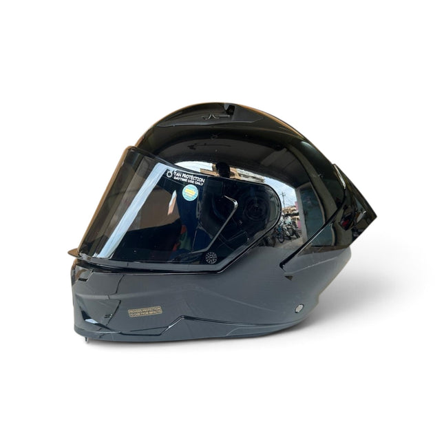 Studds Raider Glossy Black Helmet - With Free Smoke Visor - ISI Certifide