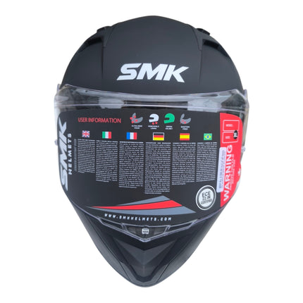 SMK Stellar Matt Black MA200 Helmet - ISI DOT ECE 22.06 Certified