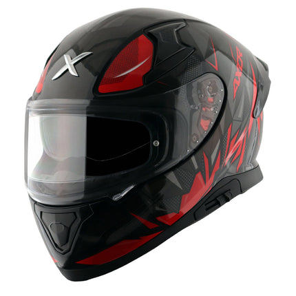 Axor Apex Hunter Glossy Black Red Helmet
