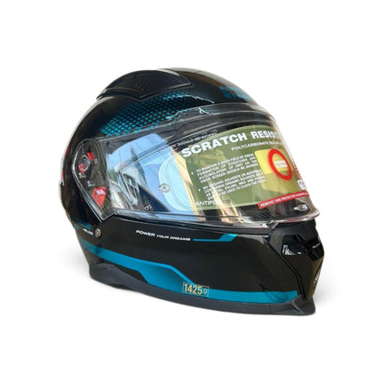 Studds Helios Asphalt Helmet | Chorome Blue | Dual Visor | ISI DOT Certified
