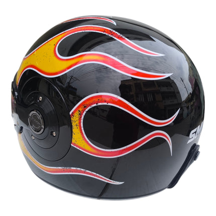 SMK Retro Inferno Glossy Black Yellow Red GL263 - ECE 22.06 - Pinlock 70 Visor