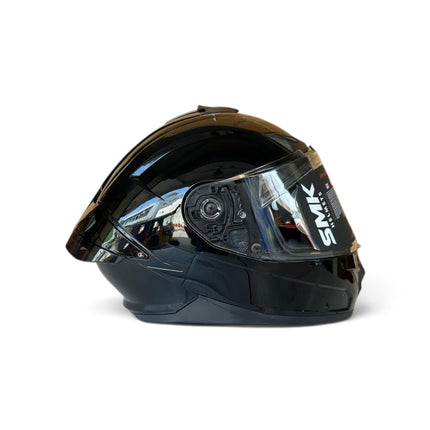 SMK Typhoon Full Face Dual Visor Helmet, Glossy Black (GL200,) ISI DOT ECE 22.06 Certified